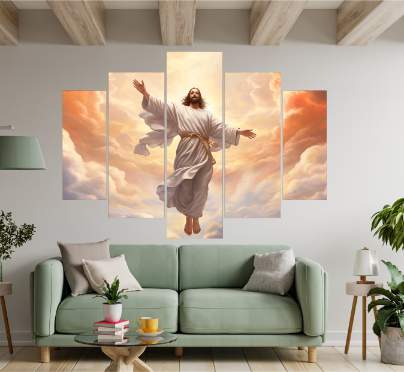 Cuadro Decorativo 5 Piezas - Cristo Nuevo 25