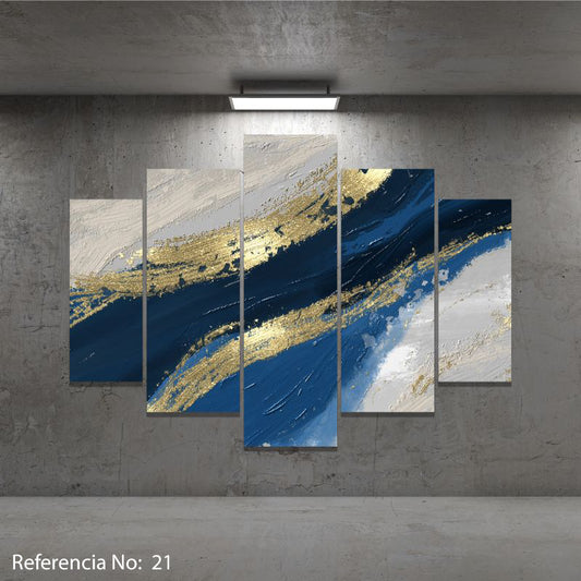 Cuadro decorativo moderno abstracto dorado 21